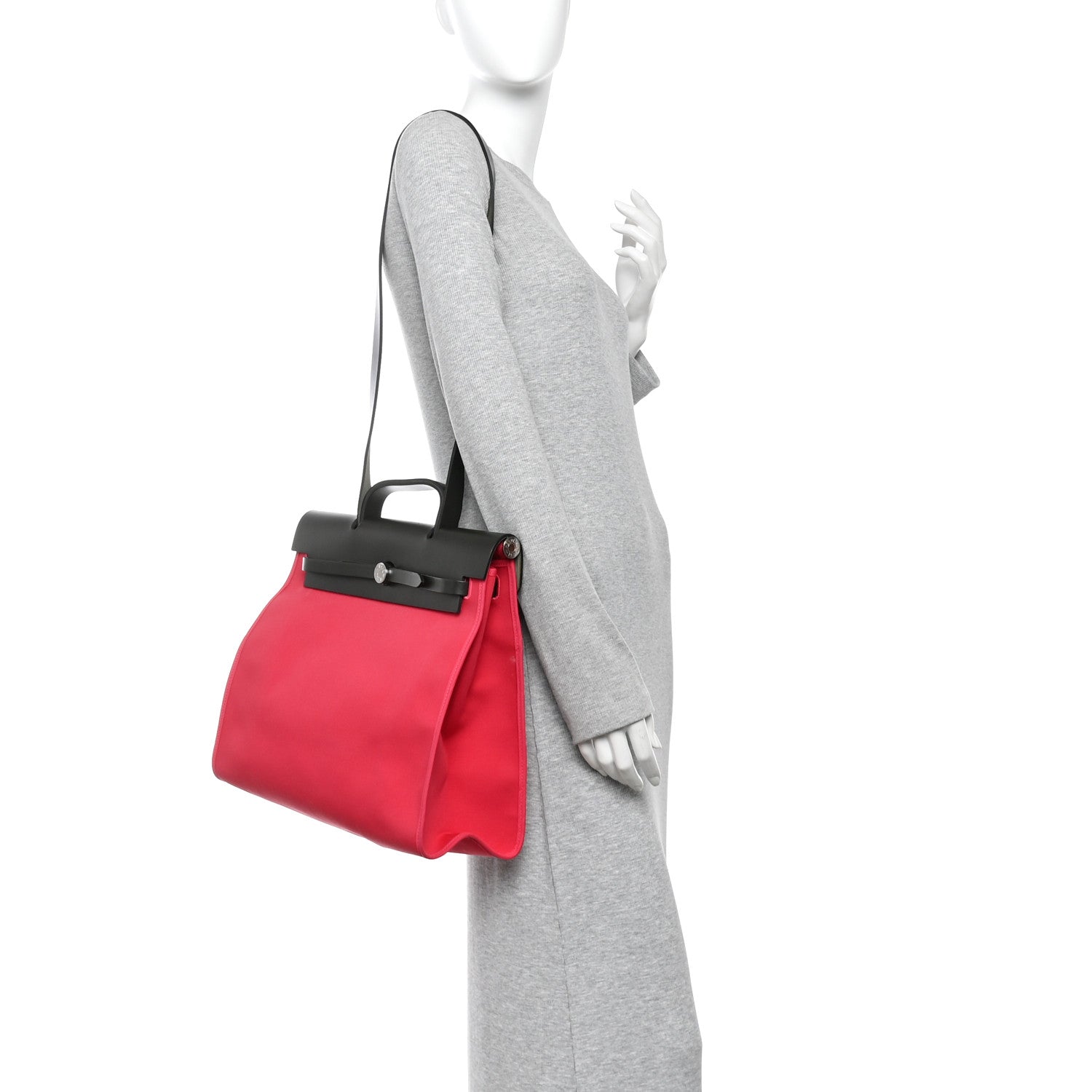Hermes Vache Hunter Toile Herbag Zip 39 MM Rose Extreme Kaki 2 of 11
