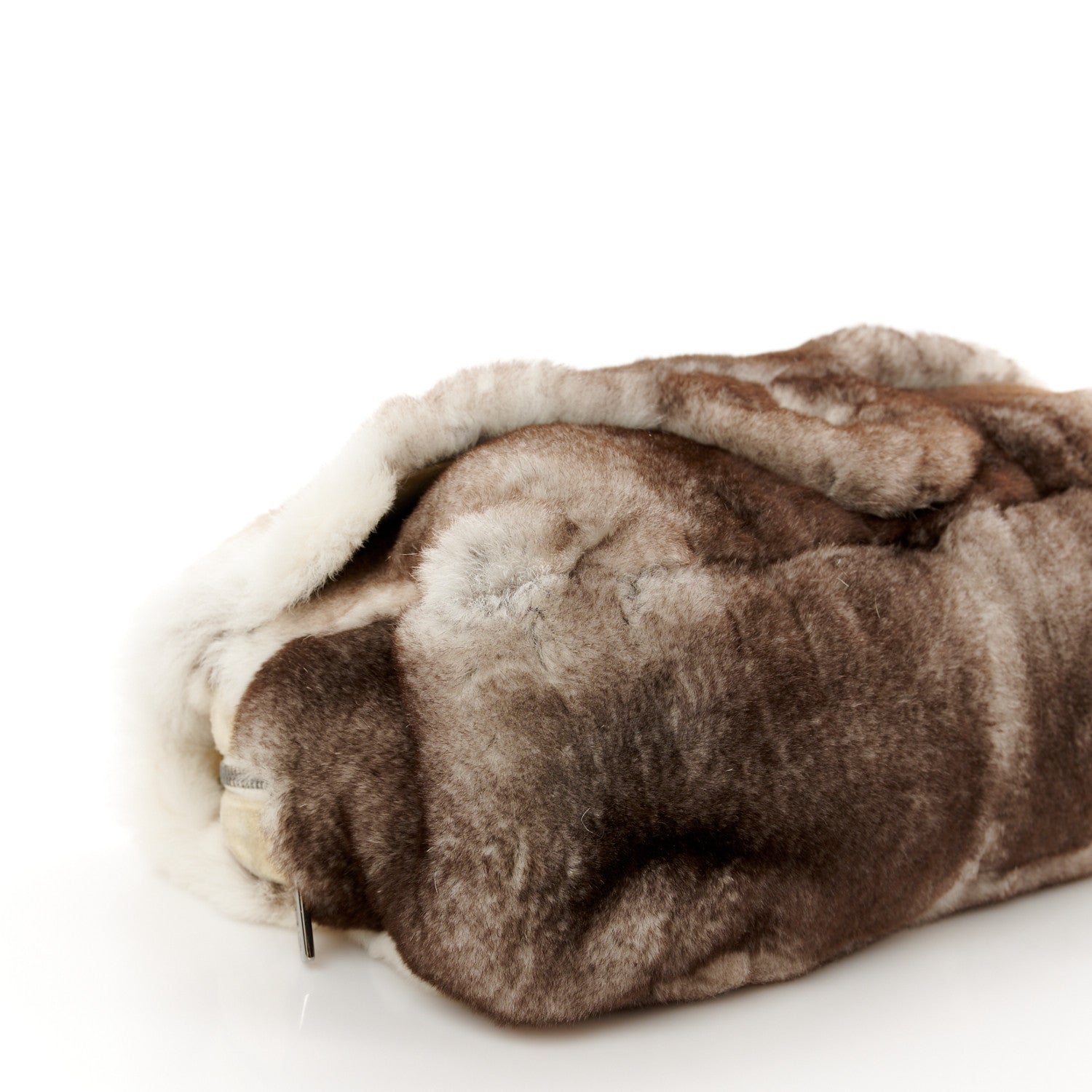Chanel Rabbit Fur CC Medium Flap Bag Brown 10 of 11
