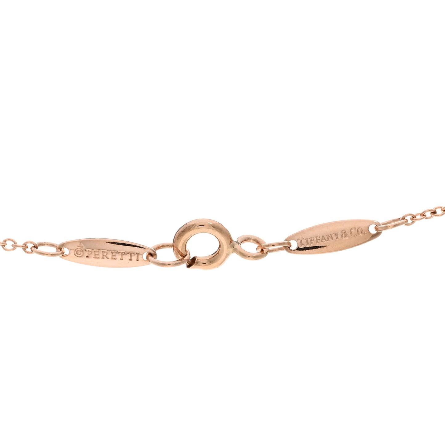 18K Rose Gold Diamond .10ct Elsa Peretti Diamonds by the Yard Pendant Necklace