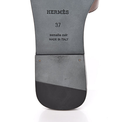 Hermes Metallic Nappa Oran Sandals 37 Or Vieilli 9 of 12