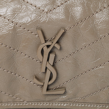 Saint Laurent Crinkled Calfskin Matelasse Monogram Medium Niki Chain Satchel Light Taupe 12 of 12