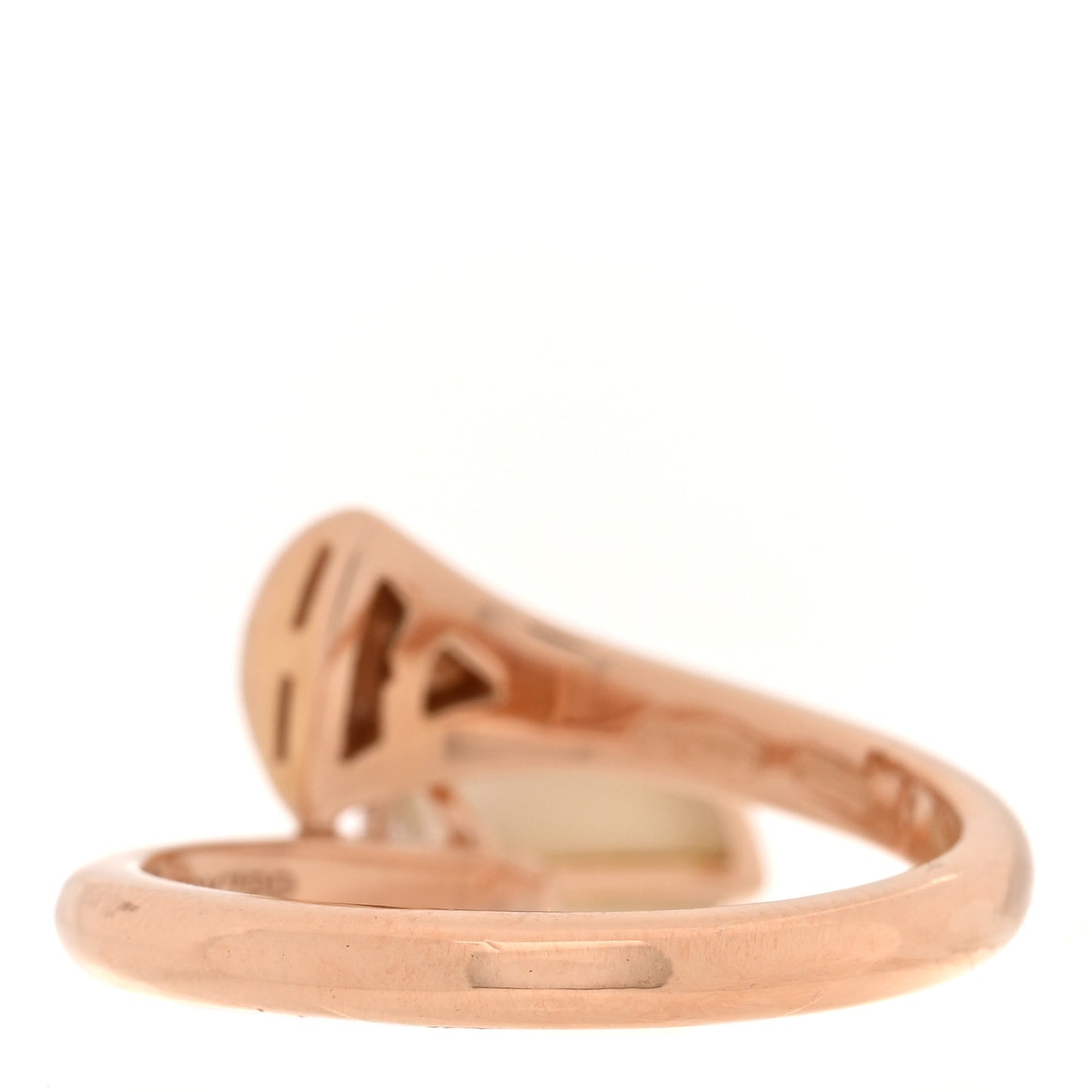 18K Rose Gold Diamond Mother of Pearl Divas' Dream Charm Ring 49 5