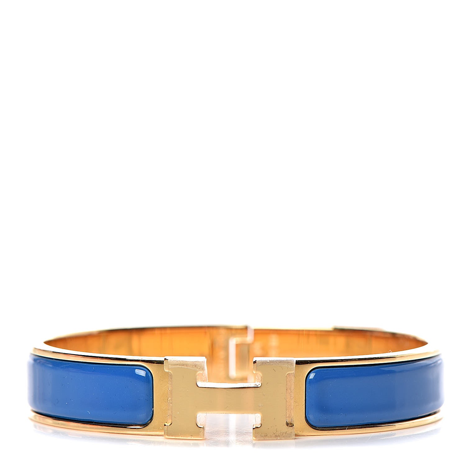 Hermes Enamel Narrow Clic Clac H Bracelet GM Bleu Intense 1 of 5