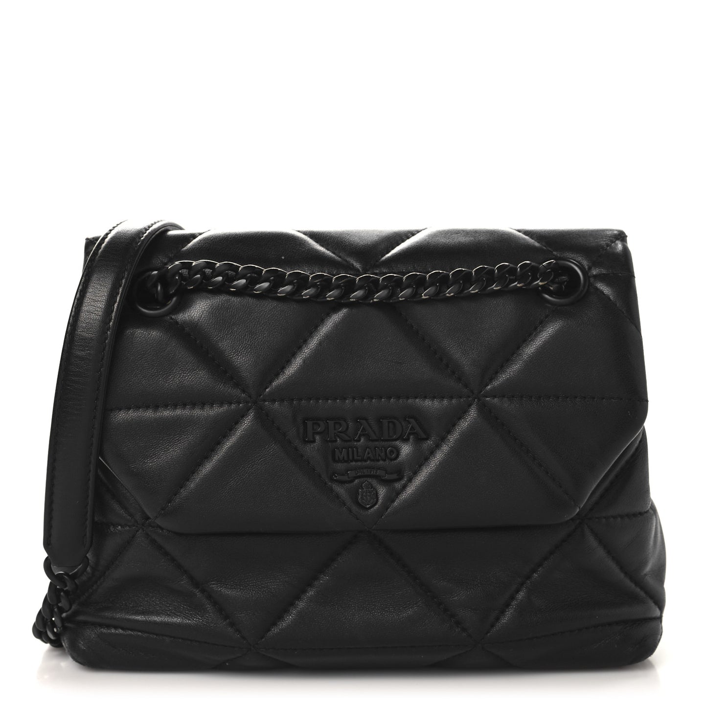Nappa Triangle Stitched Small Spectrum Bag Black