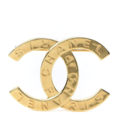 Chanel Metal Paris Button CC Brooch Gold 1 of 4