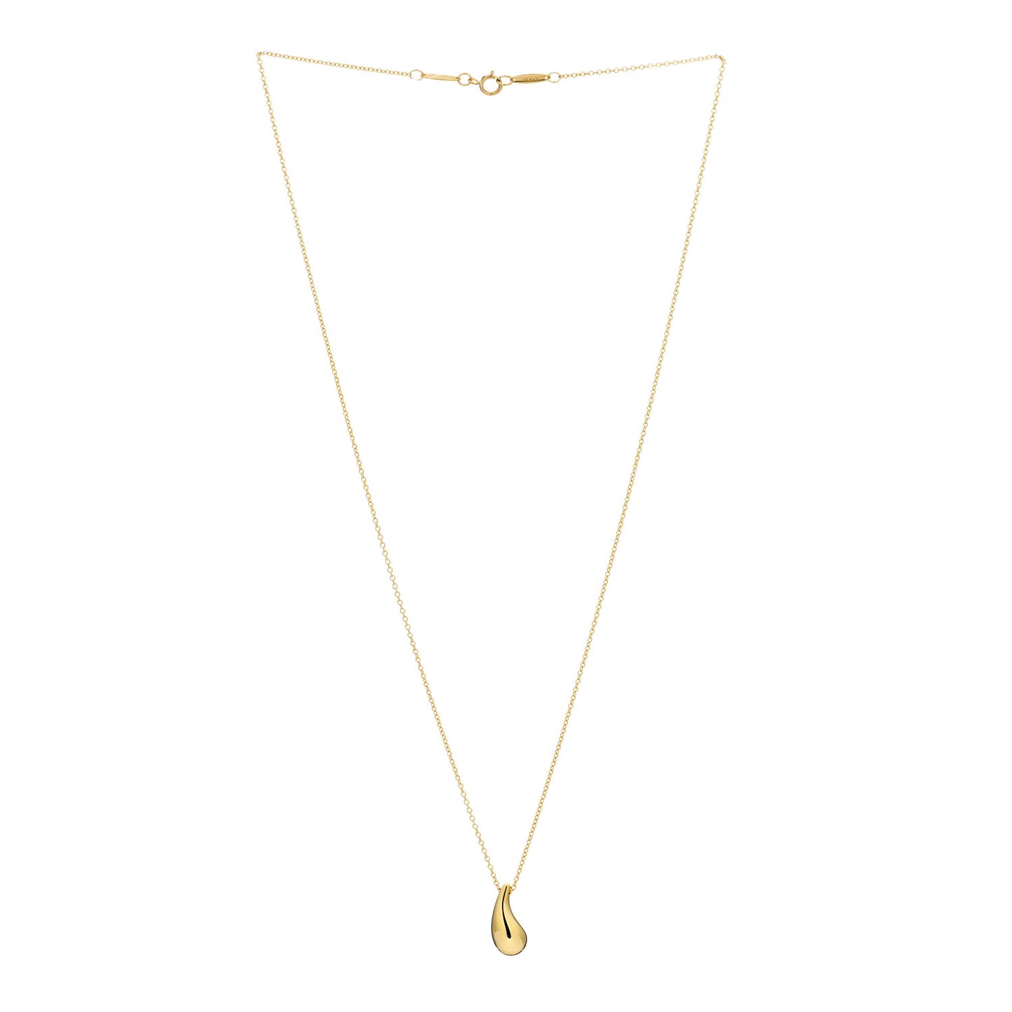 18K Yellow Gold 15mm Elsa Peretti Teardrop Pendant Necklace