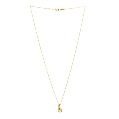 Tiffany 18K Yellow Gold 15mm Elsa Peretti Teardrop Pendant Necklace 3 of 5