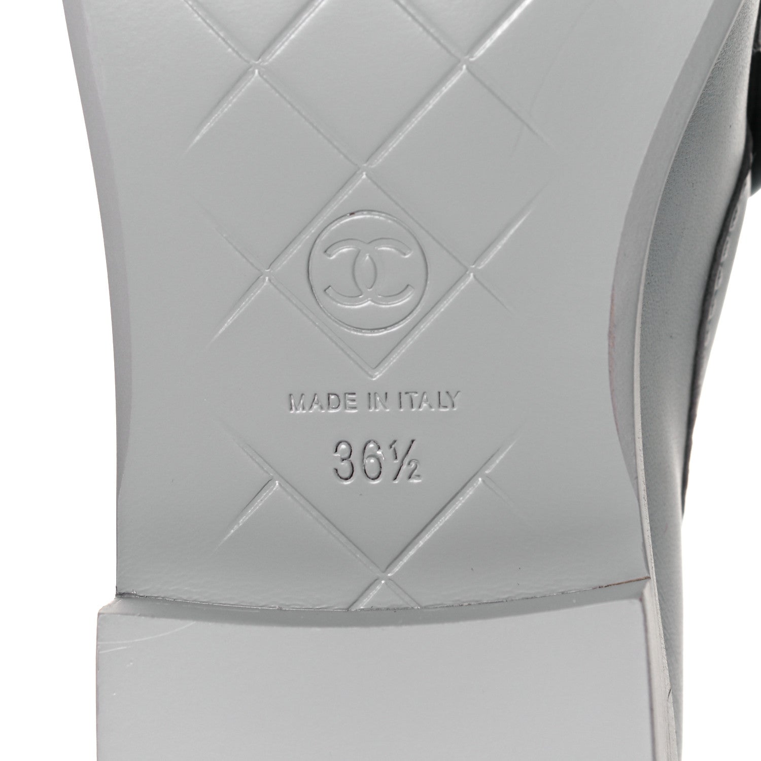 Chanel Lambskin Quilted CC Turnlock Loafers 36.5 Grey 7 of 9