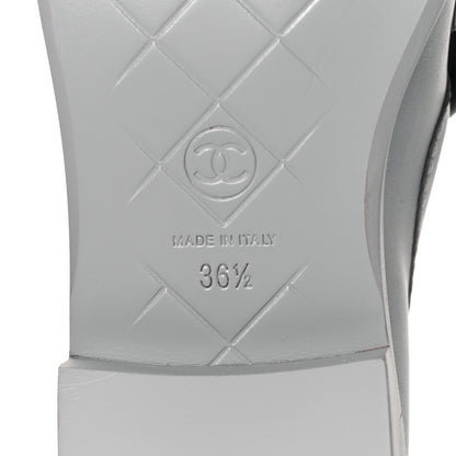 Chanel Lambskin Quilted CC Turnlock Loafers 36.5 Grey 7 of 9