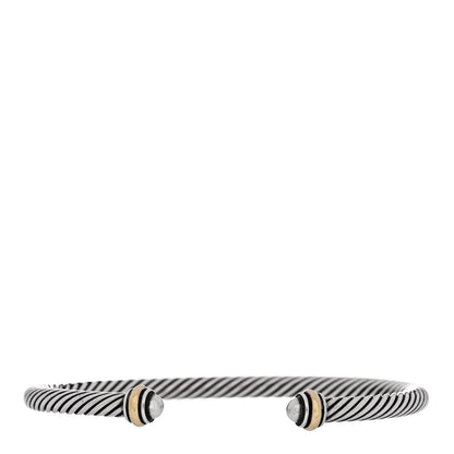 David Yurman Sterling Silver 18K Yellow Gold 4mm Cable Classics Bracelet 1 of 4