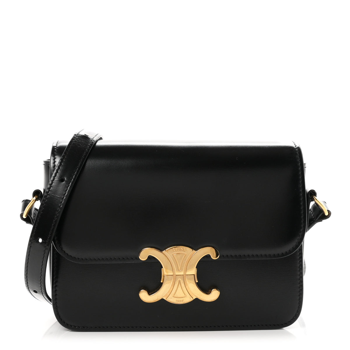 Celine Shiny Calfskin Teen Triomphe Black 1 of 10