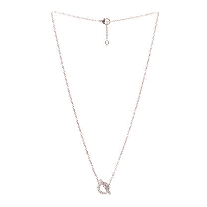 Hermes 18K Rose Gold Diamond Finesse Pendant Necklace 3 of 5
