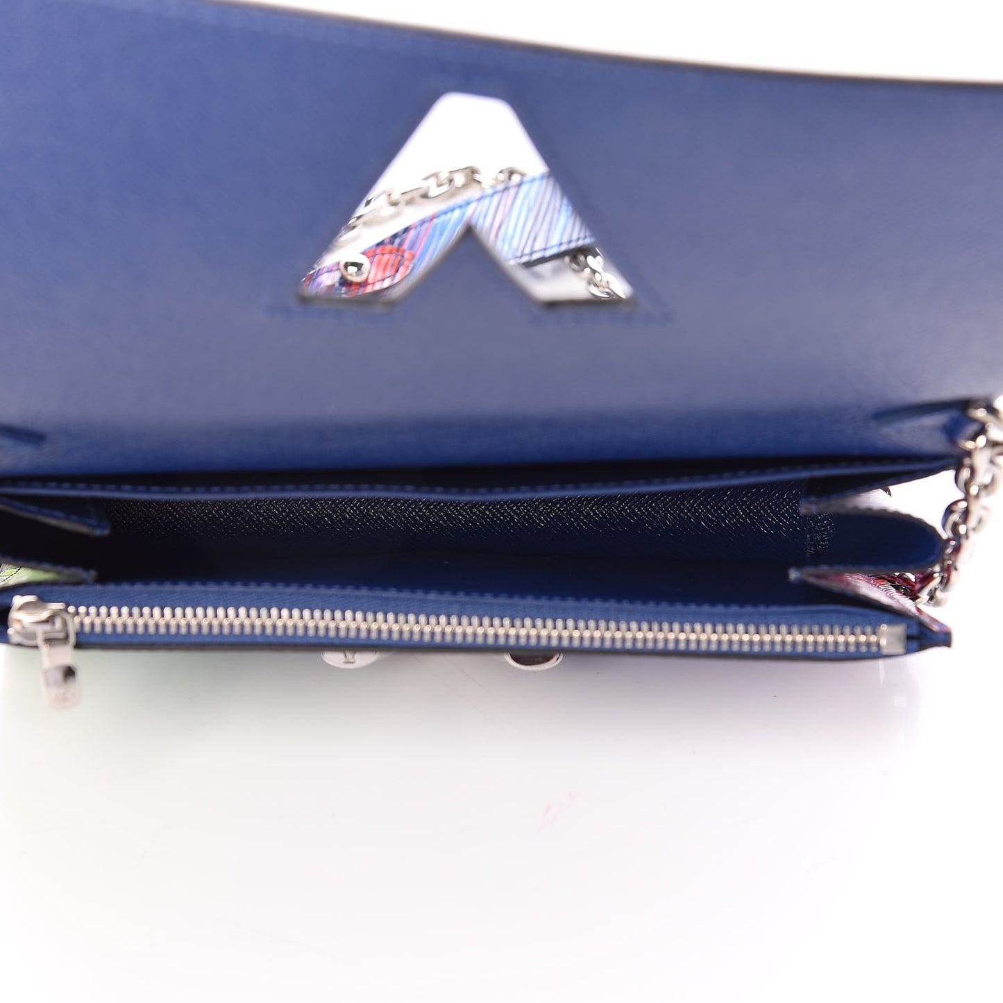 Epi Tropical Printed Twist Chain Wallet Vert Rouge