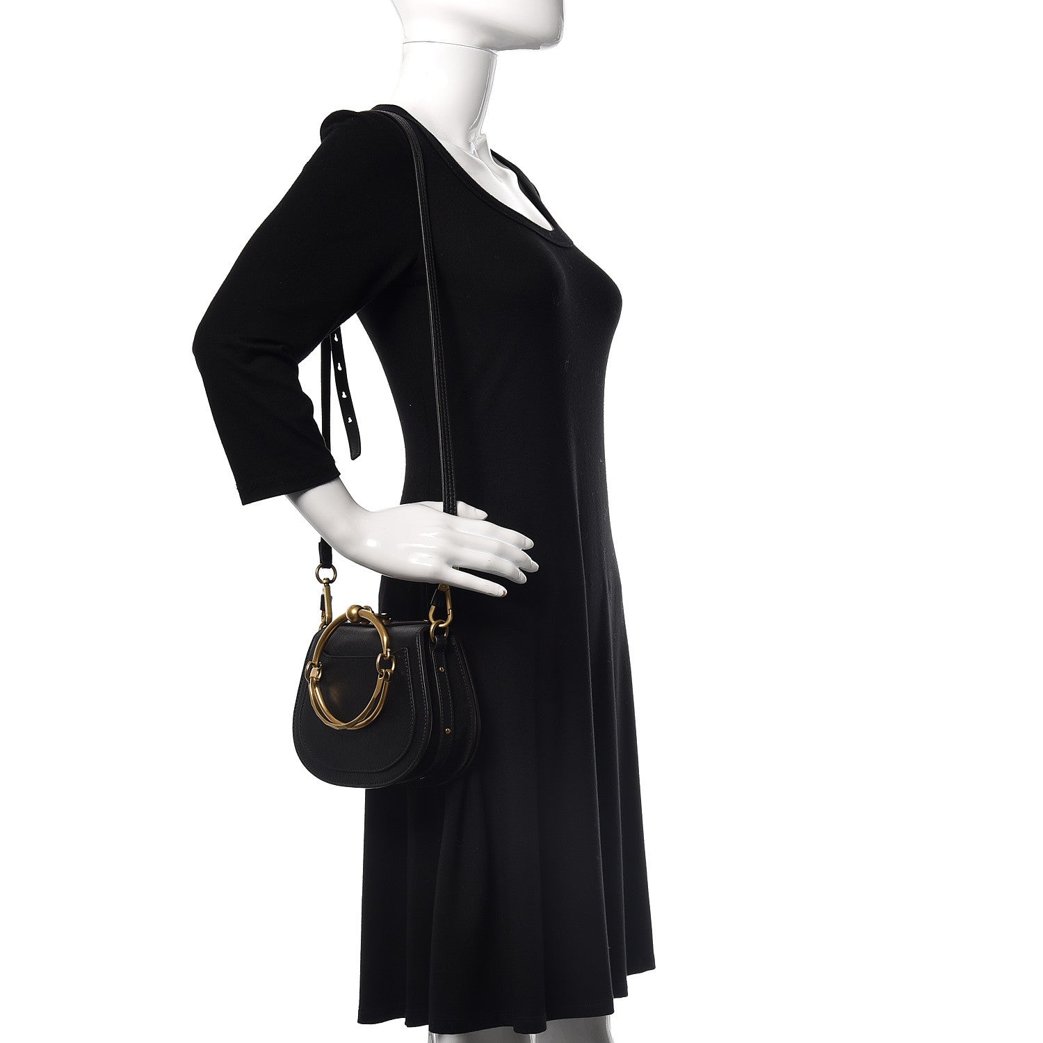 Chloe Calfskin Small Nile Bracelet Bag Black 2 of 8