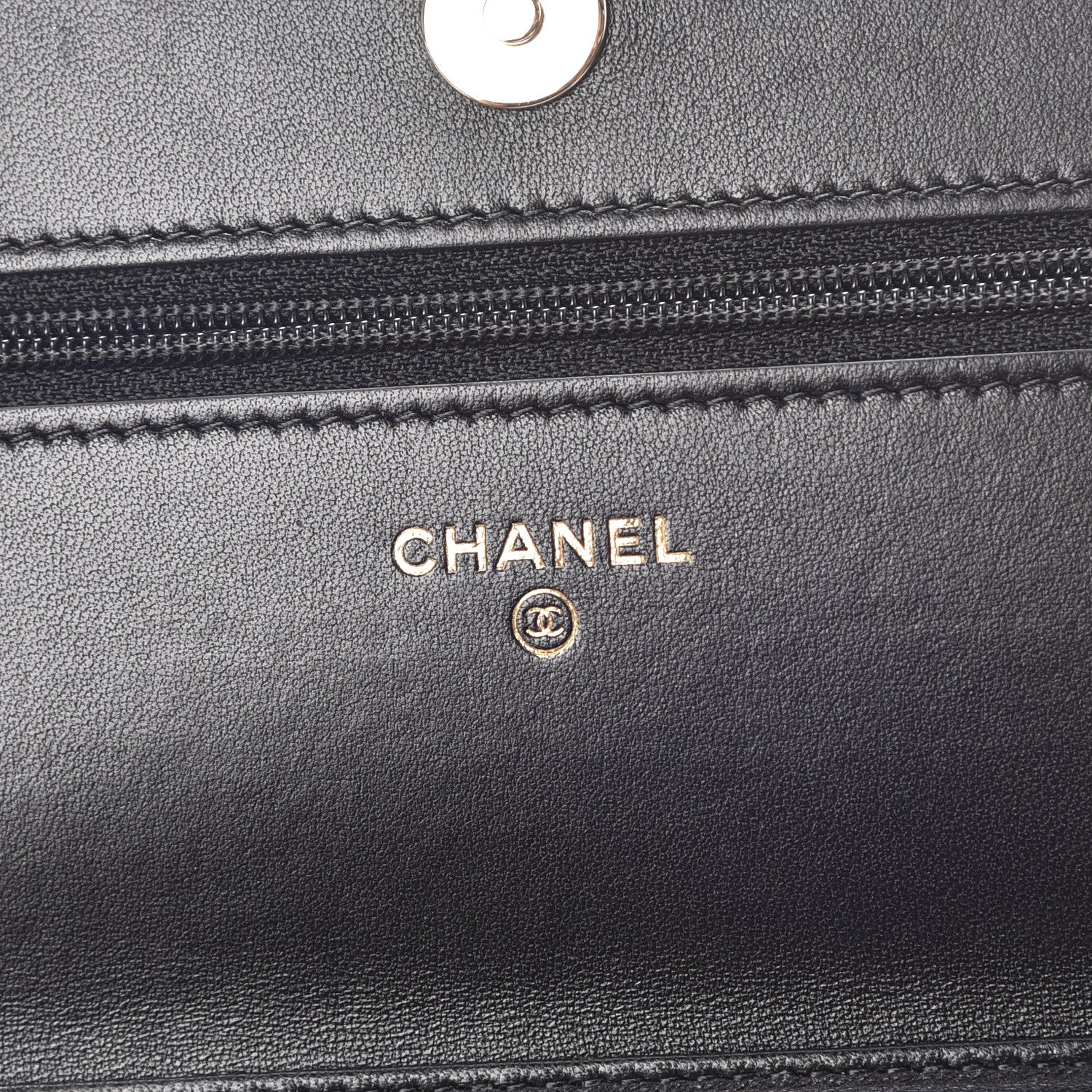 Chanel Lambskin Quilted Chain Around Wallet On Chain WOC Black 6 of 11