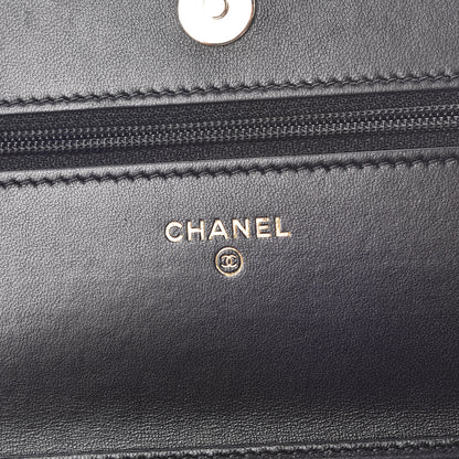 Chanel Lambskin Quilted Chain Around Wallet On Chain WOC Black 6 of 11