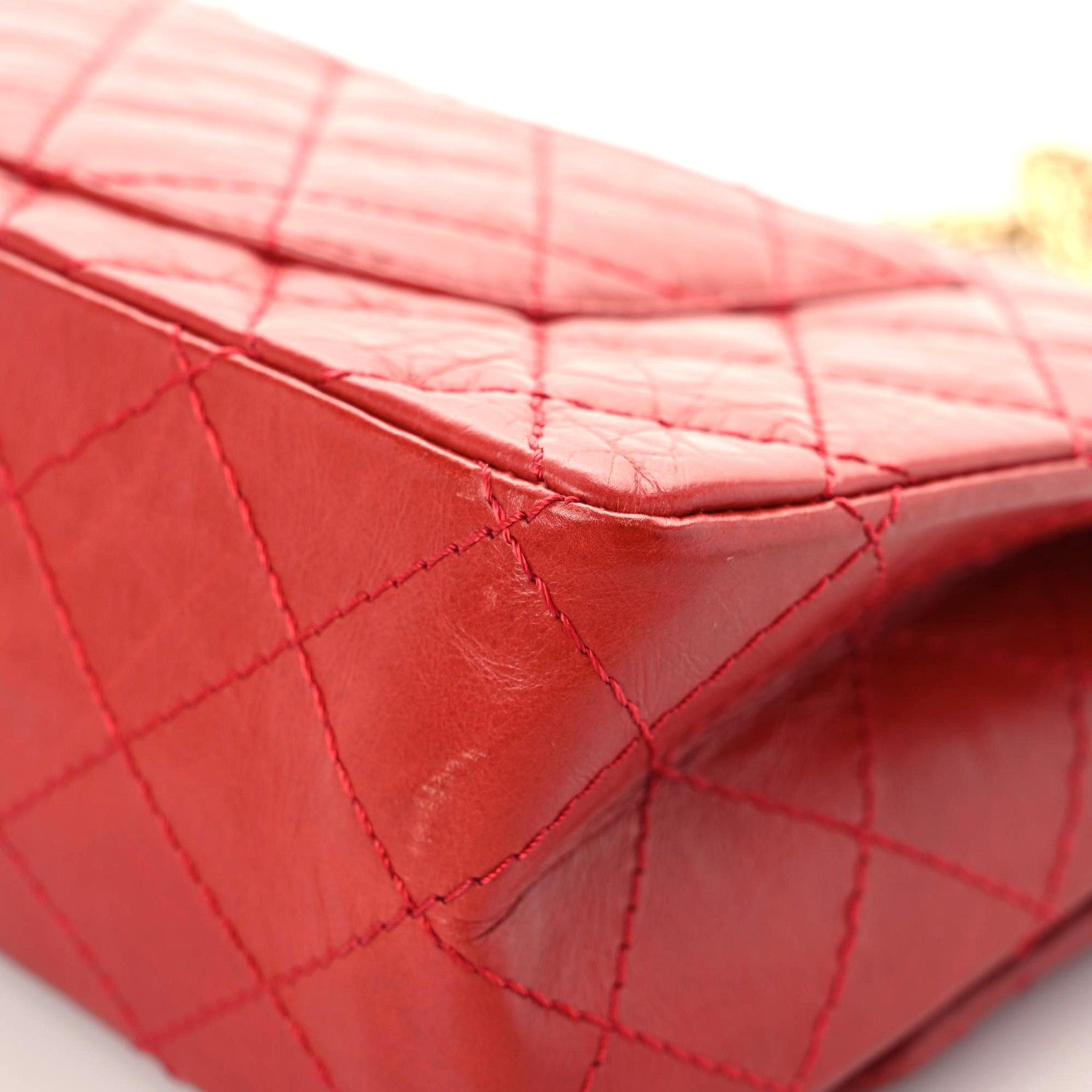 Chanel Aged Calfskin Quilted 2.55 Reissue 226 Flap Red 7 of 13