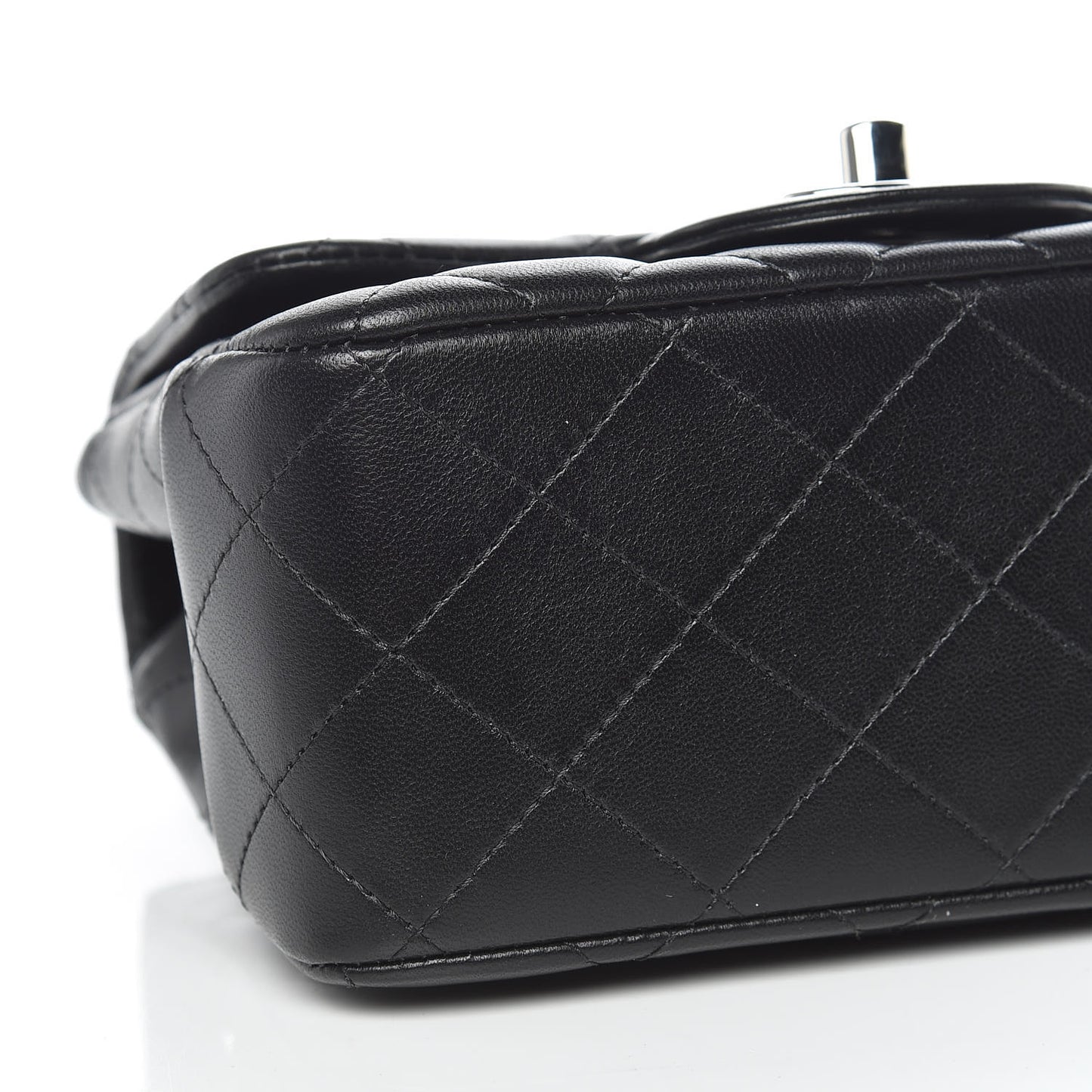 Lambskin Quilted Mini Square Flap Black