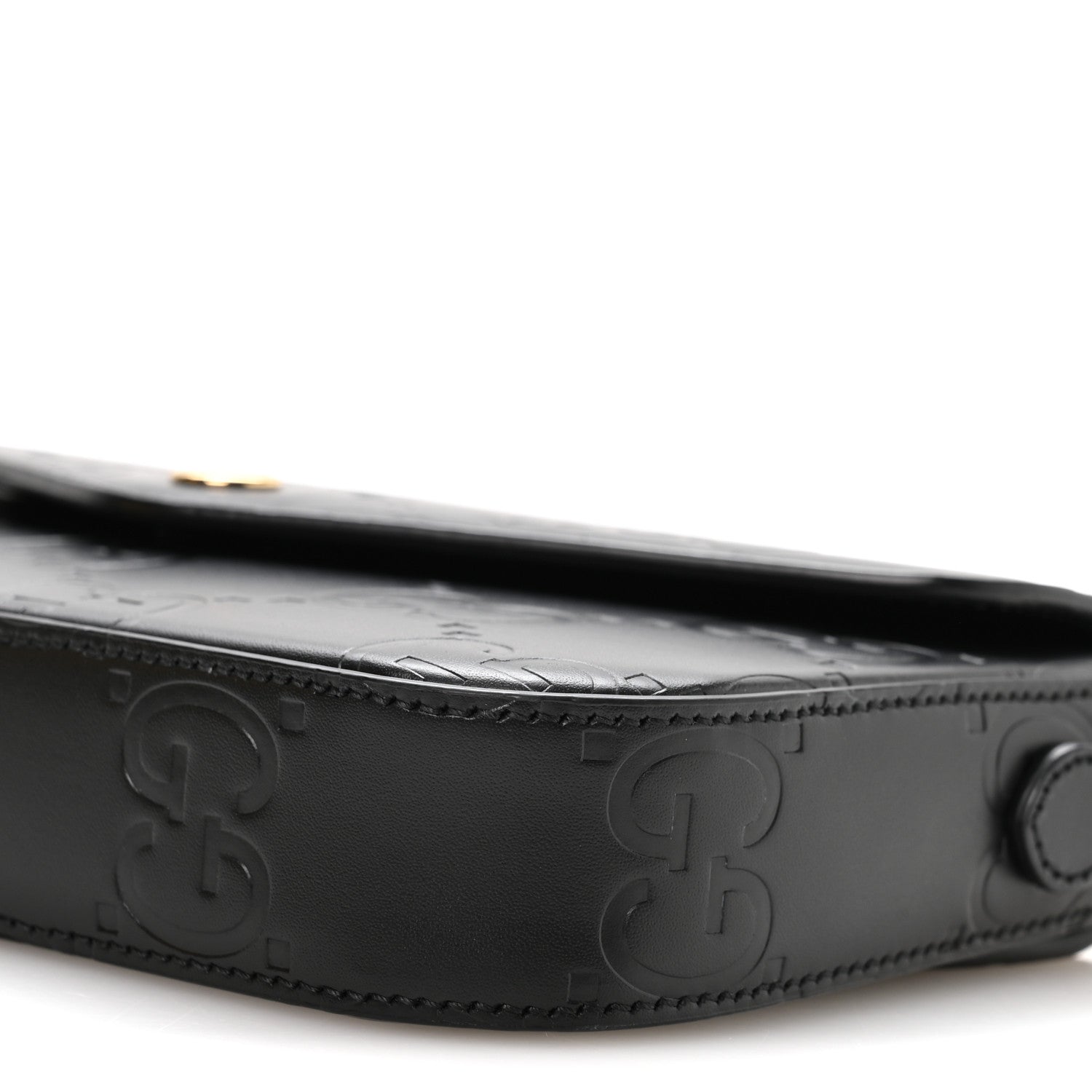 Gucci Gilbert Calfskin GG Super Mini Shoulder Bag Black Black 9 of 10
