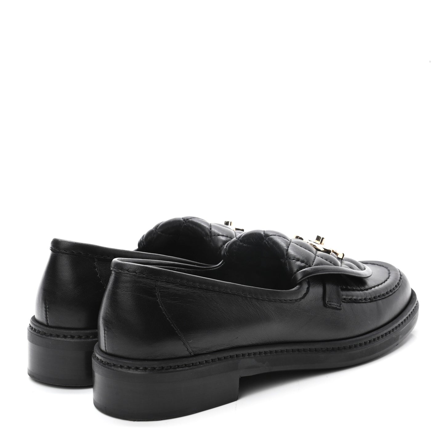Lambskin Quilted CC Turnlock Loafers 37 Black