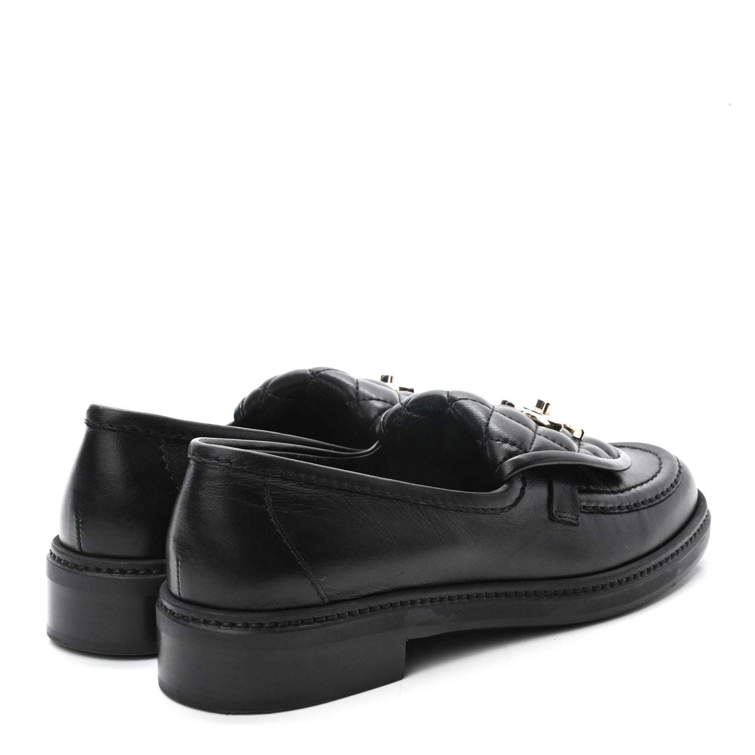 Chanel Lambskin Quilted CC Turnlock Loafers 37 Black 4 of 11