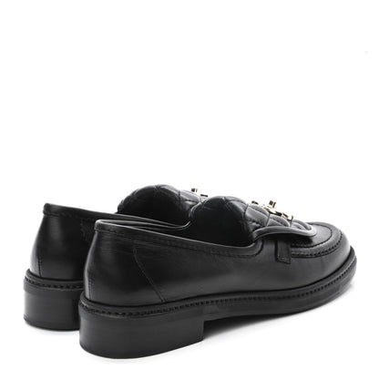 Chanel Lambskin Quilted CC Turnlock Loafers 37 Black 4 of 11