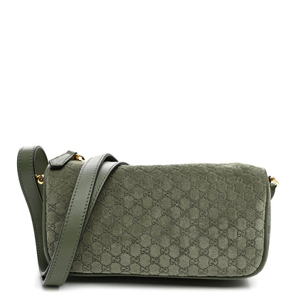Gucci Suede GG Monogram Half Horsebit Mini Shoulder Bag Sage 1 of 10
