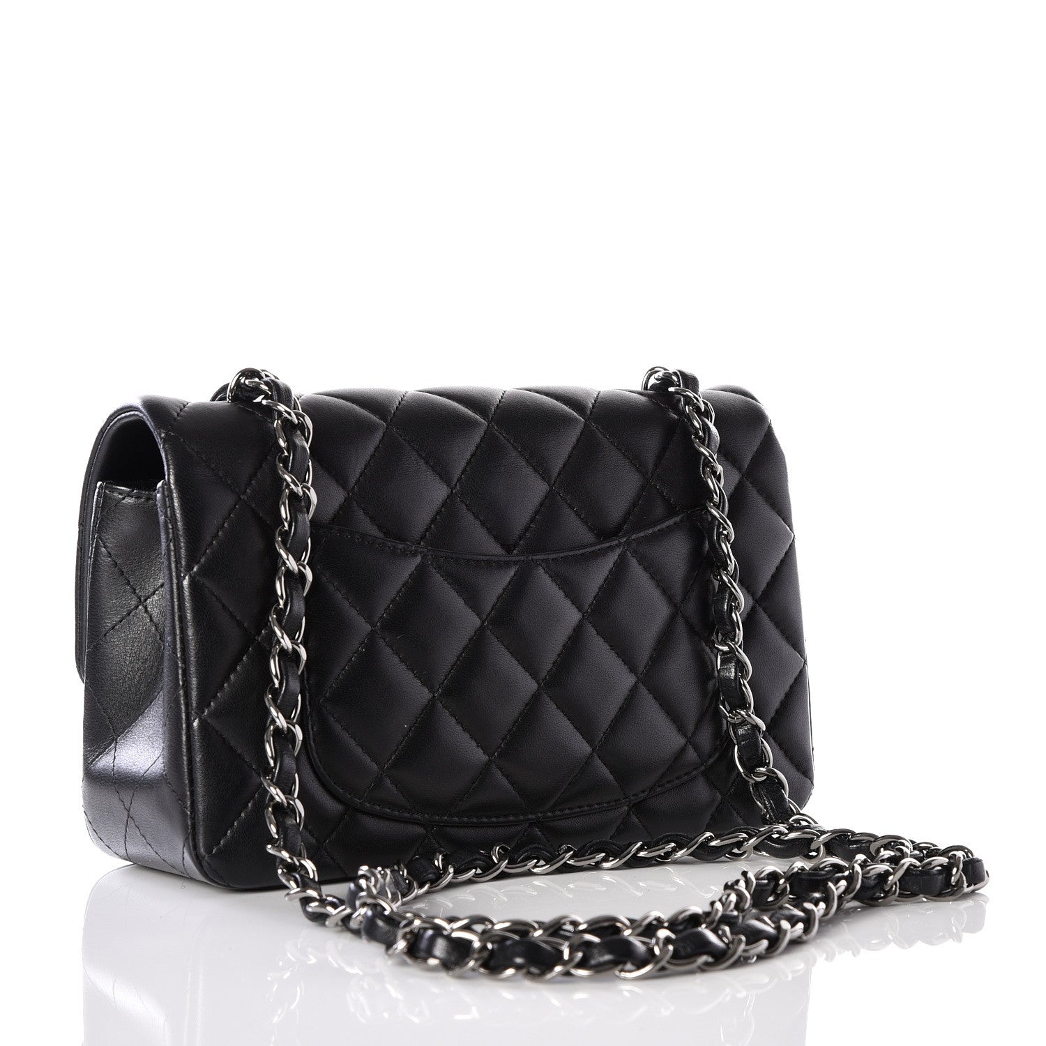 Chanel Lambskin Quilted Mini Rectangular Flap Black 2 of 12
