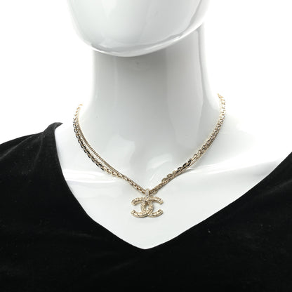 Chanel Crystal CC Multi Strand Chain Necklace Gold 2 of 6