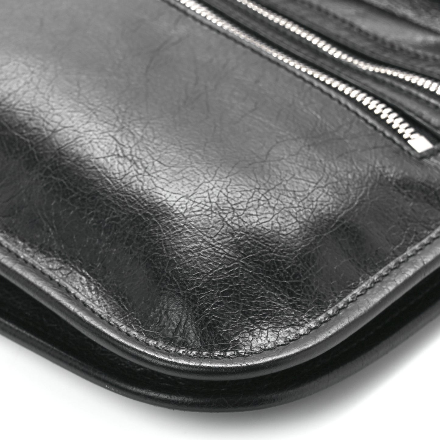 Fluffy Calfskin Morpheus Messenger Bag Black