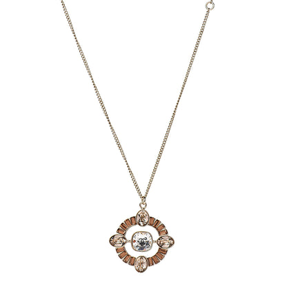Chanel Crystal CC Medallion Necklace Light Gold 1 of 4