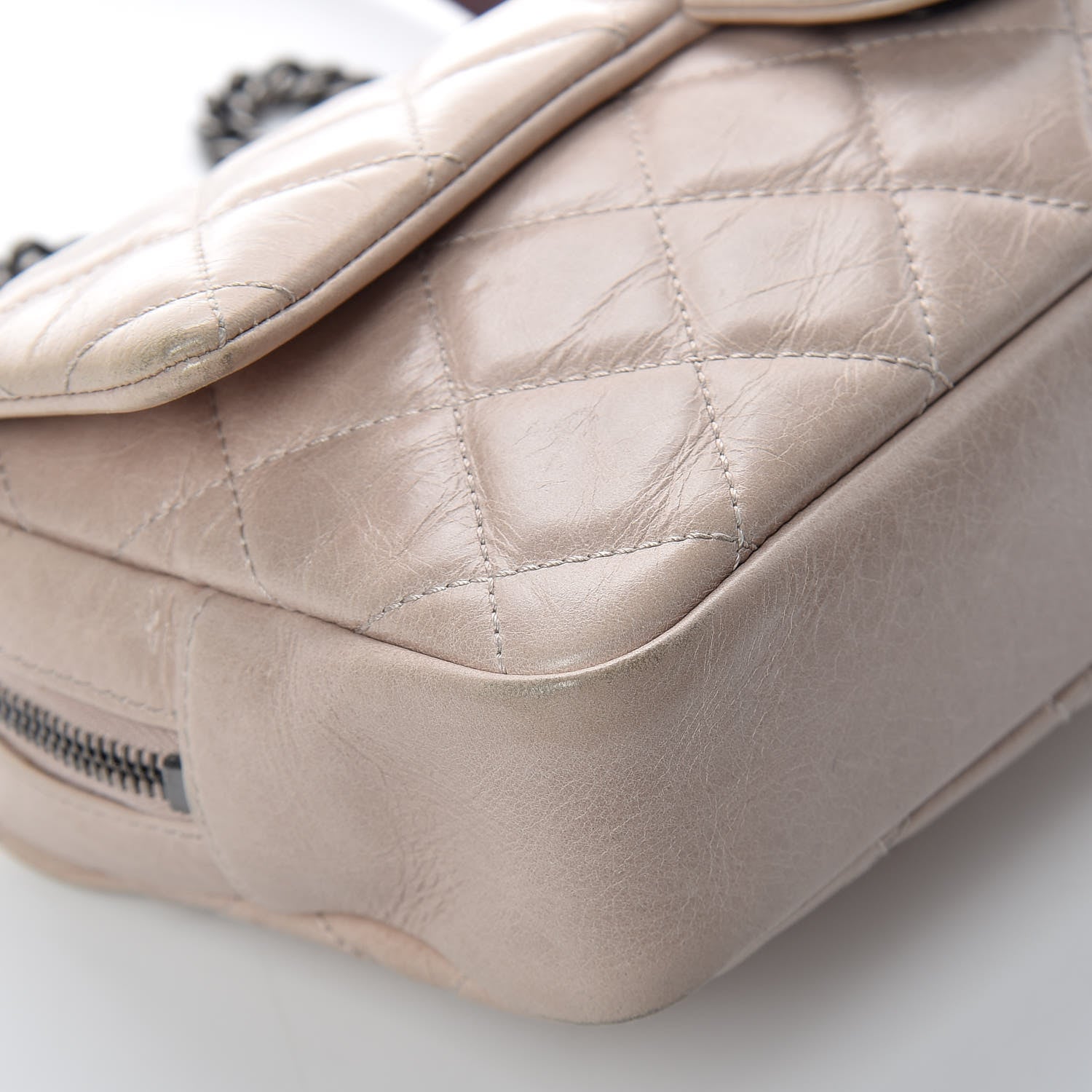 Chanel Glazed Calfskin Quilted Medium Duo Flap Beige 13 of 16