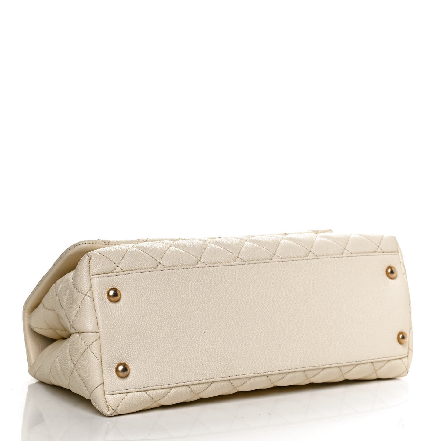 Caviar Elaphe Quilted Small Coco Handle Flap Ivory