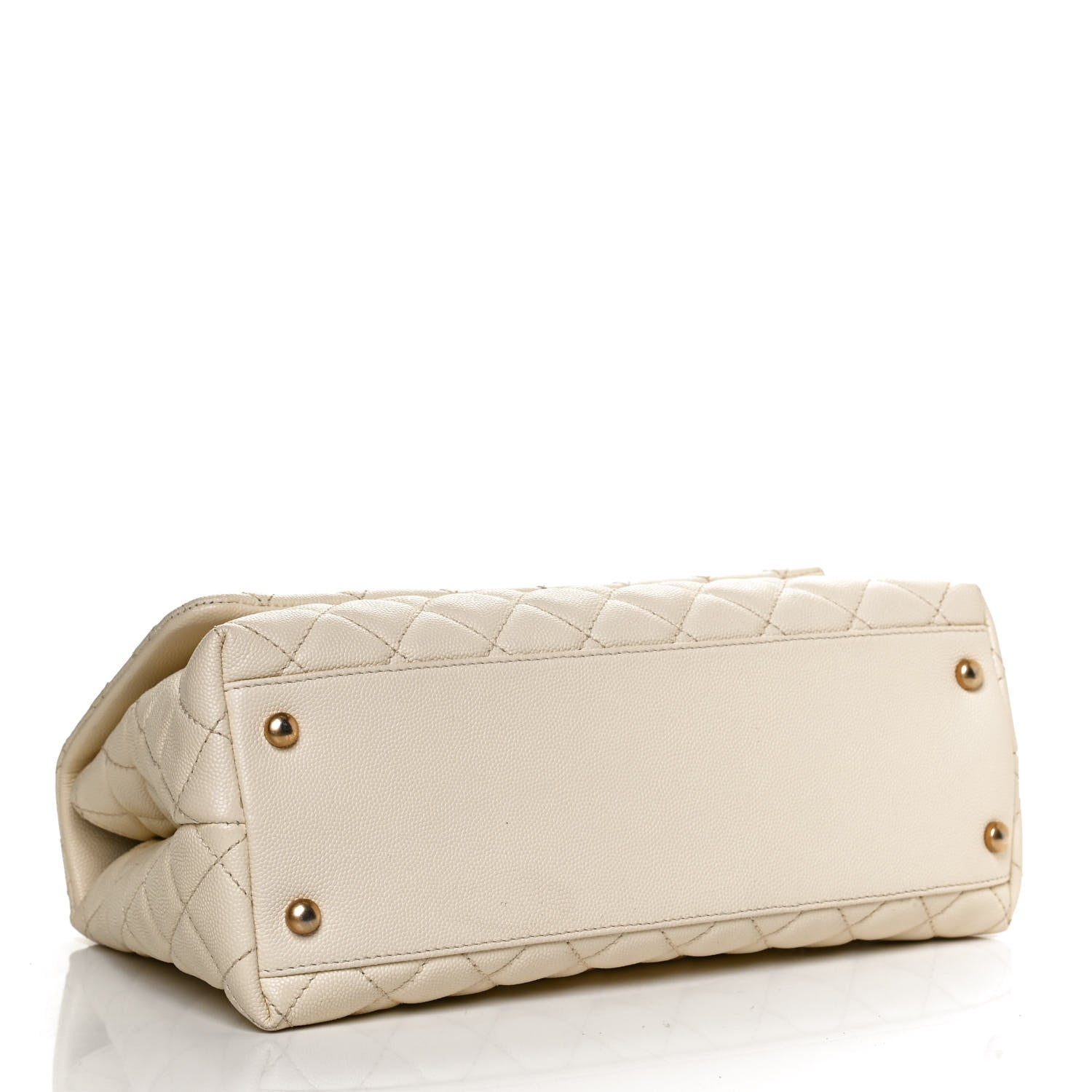 Chanel Caviar Elaphe Quilted Small Coco Handle Flap Ivory 4 of 11