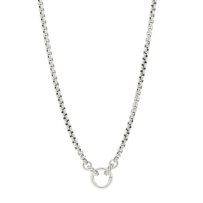 David Yurman Sterling Silver 3.6mm Smooth Amulet Vehicle Box Chain Necklace 1 of 4