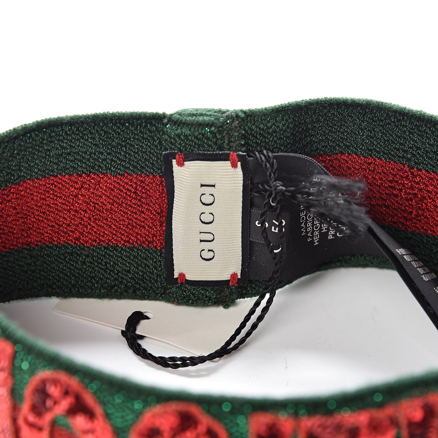 Gucci Sequin Headband Red Green 4 of 5