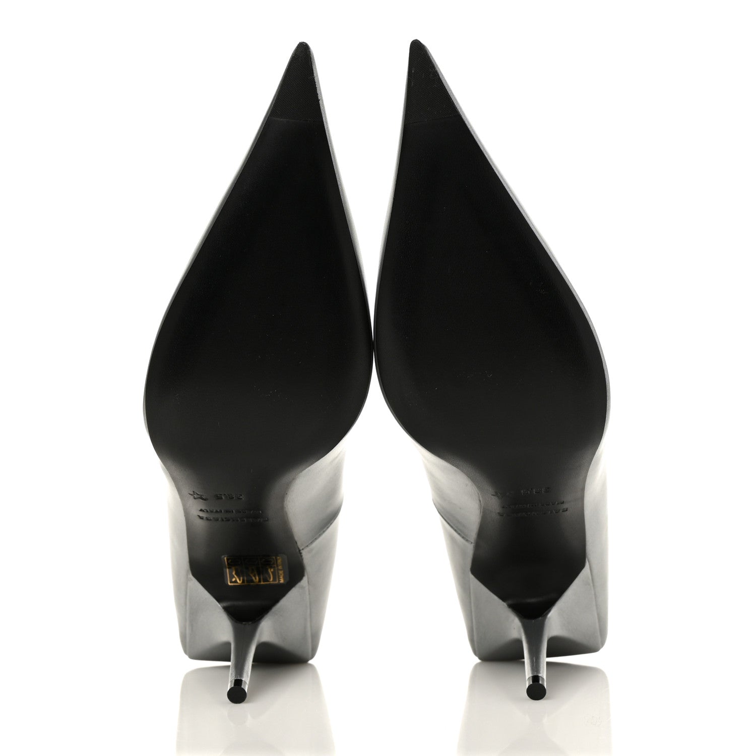 Balenciaga Metallic Nappa Square Knife 80mm Pumps 38.5 Silver 5 of 8