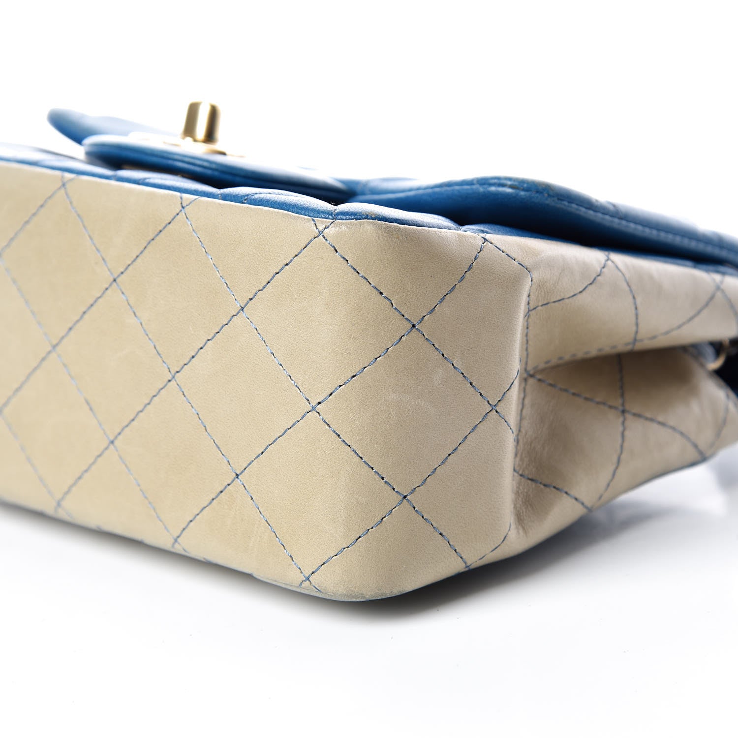 Chanel Lambskin Degrade Quilted Mini Square Flap Light Blue 6 of 16