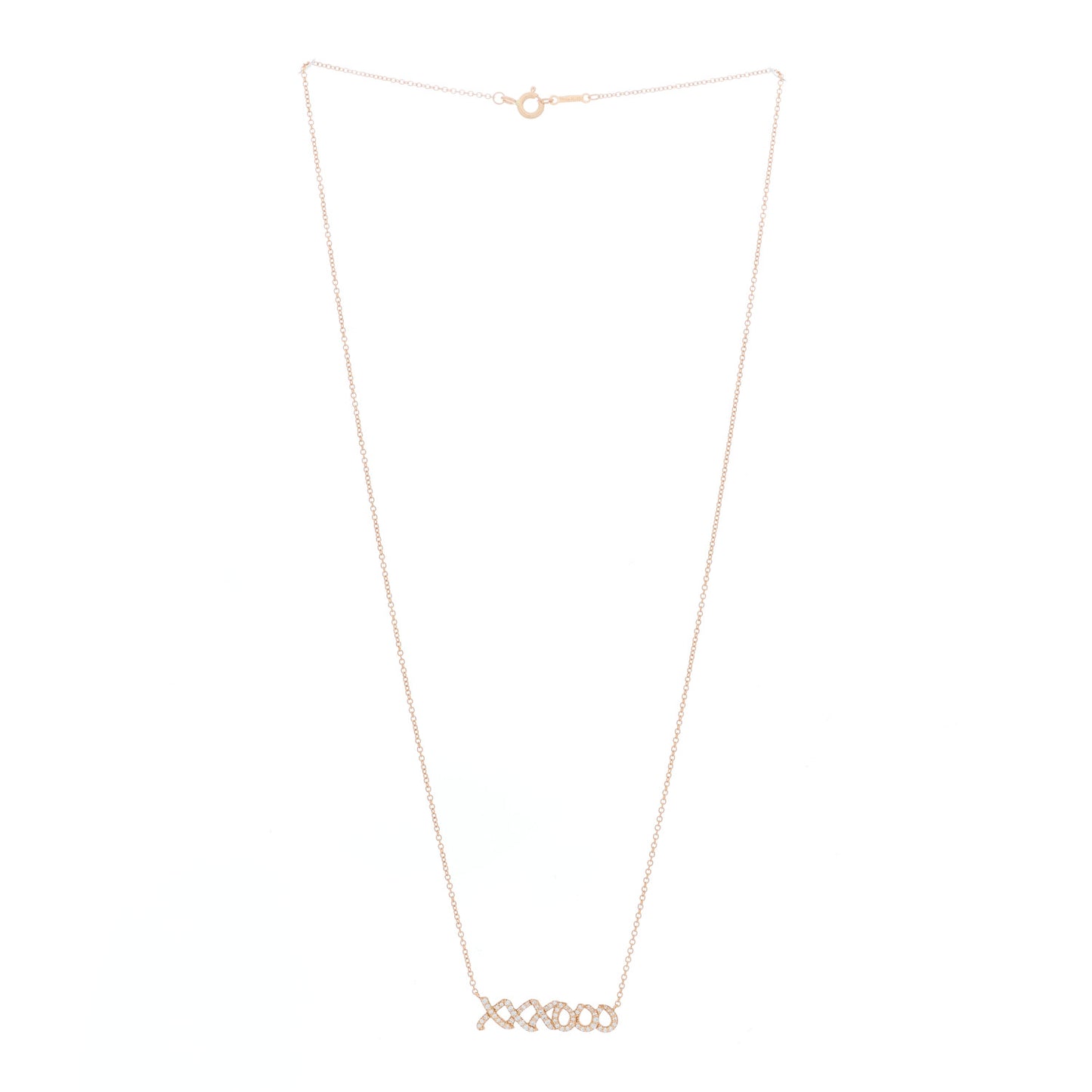 18K Rose Gold Diamond Paloma's Graffiti Love and Kisses Pendant Necklace