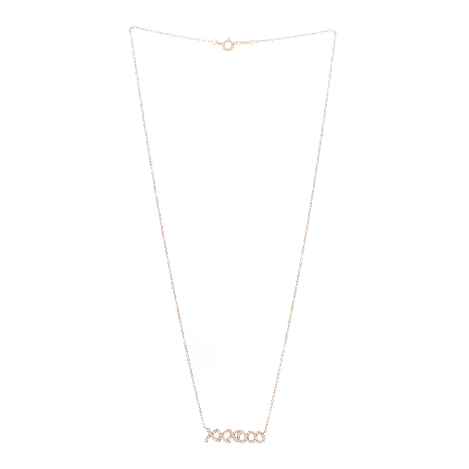 Tiffany 18K Rose Gold Diamond Paloma's Graffiti Love and Kisses Pendant Necklace 2 of 4