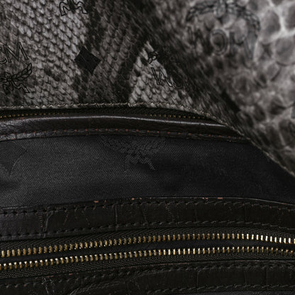 MCM Snakeskin Medium Studded Backpack Black Multicolor 11 of 15
