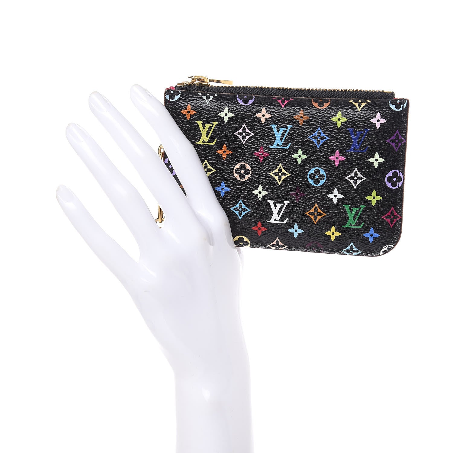 Louis Vuitton Monogram Multicolor Key Pouch Black Grenade 2 of 8