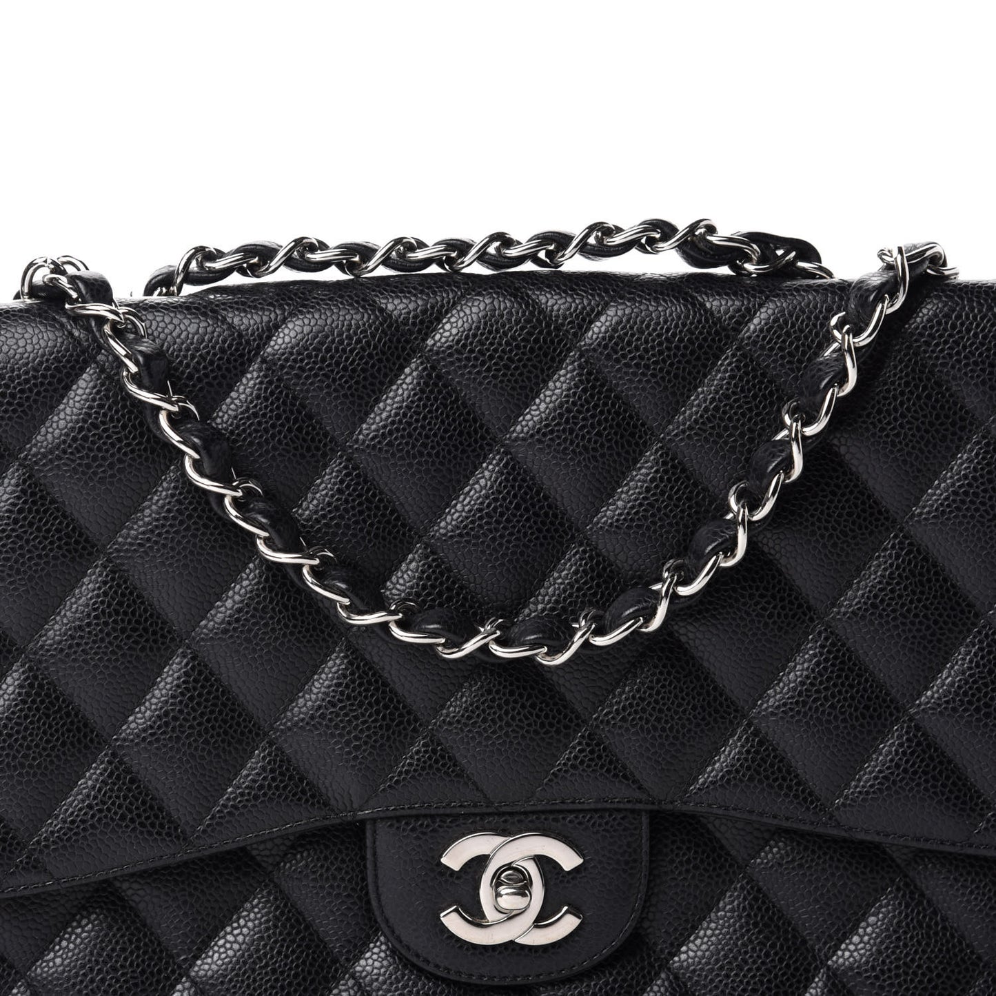 Caviar Quilted Jumbo Single Flap Black