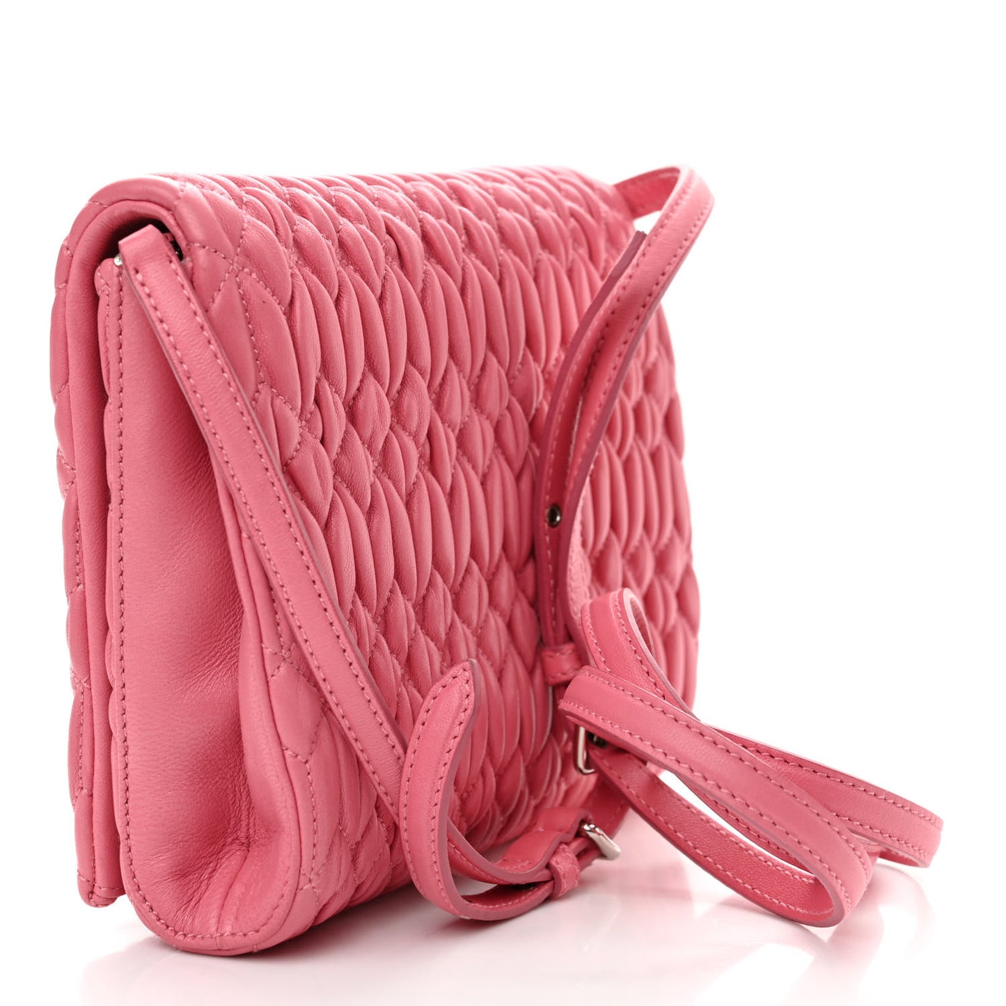 Nappa Matelasse Crystal Chain Crossbody Geranio