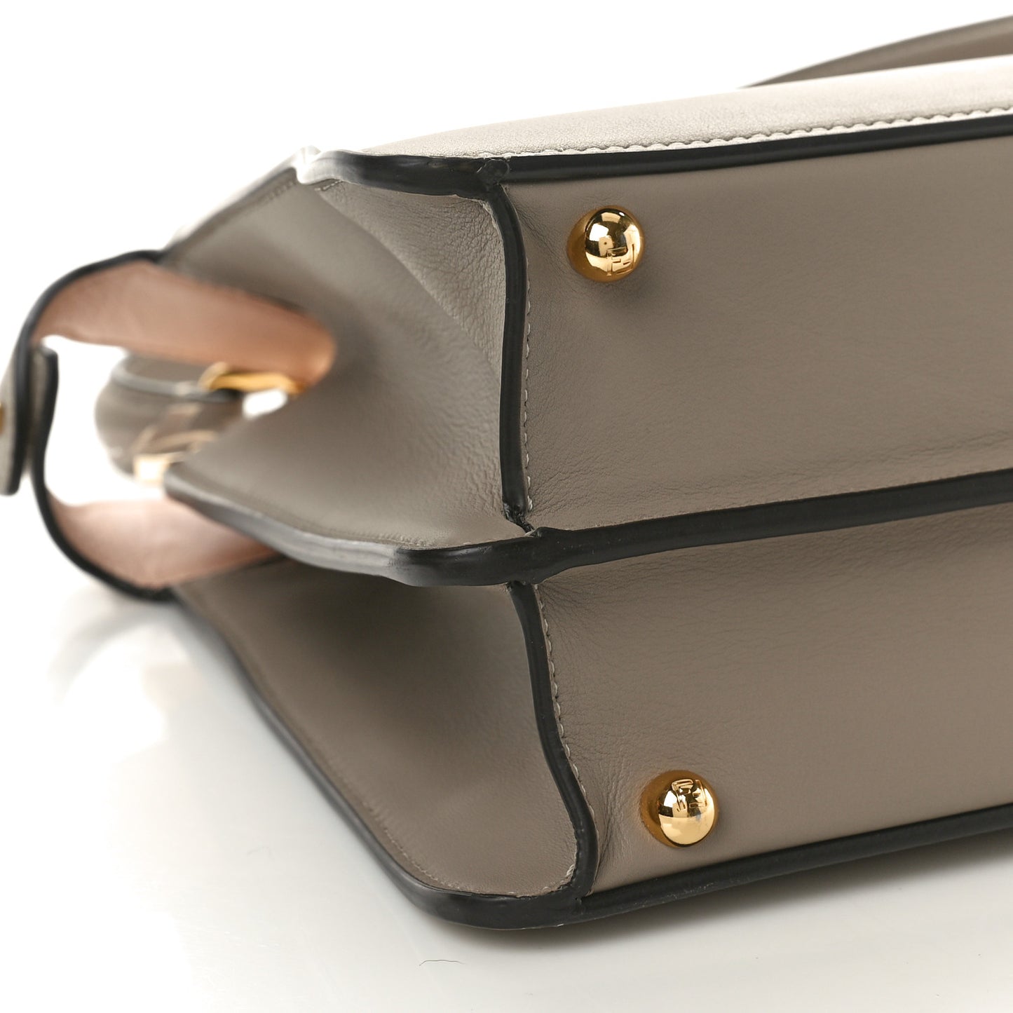 Vitello Seta Astrakan Intarsio Geometric Medium Peekaboo I SEE U Satchel Tortora