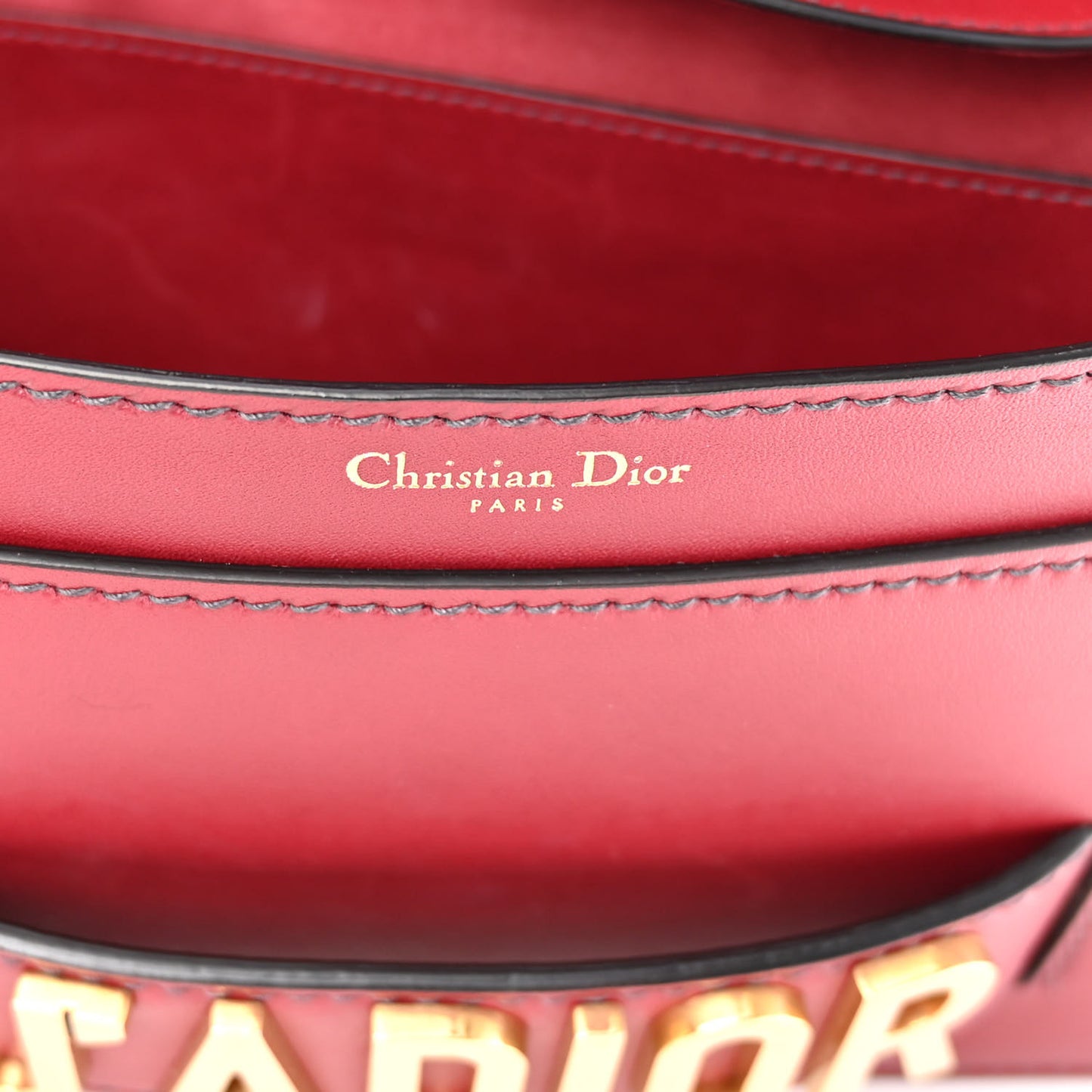 Calfskin J'Adior Chain Flap Bag Red