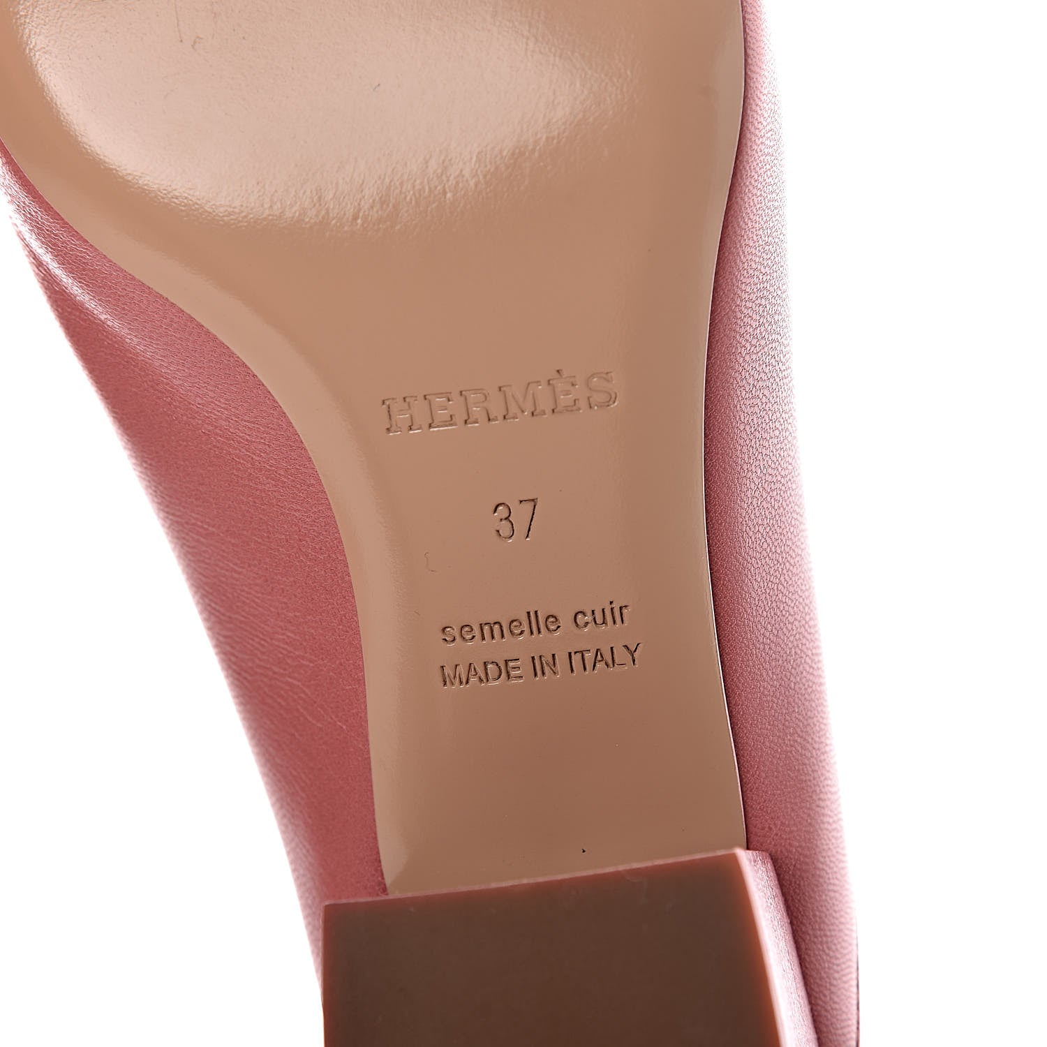 Hermes Goatskin Paradis Mules 37 Rouge Blush 6 of 8