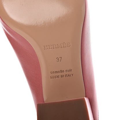 Hermes Goatskin Paradis Mules 37 Rouge Blush 6 of 8