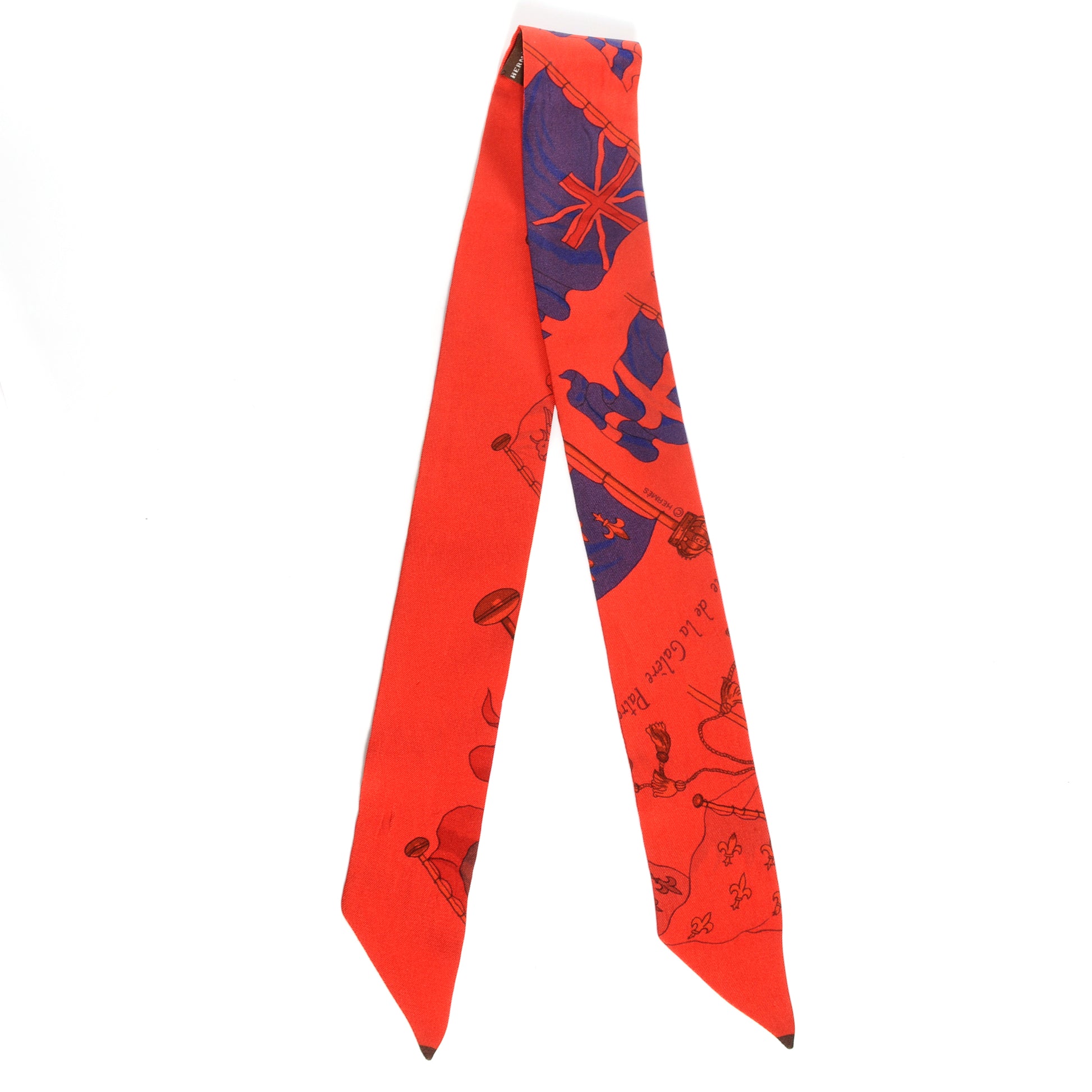 Hermes Silk Pavois Twilly Red 1 of 5