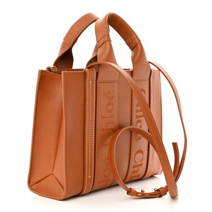 Chloe Calfskin Small Woody Tote Caramel 3 of 12